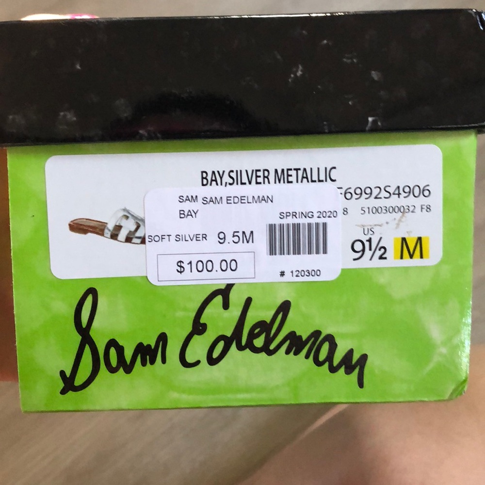 Silver Sam Edelman slides size 9.5